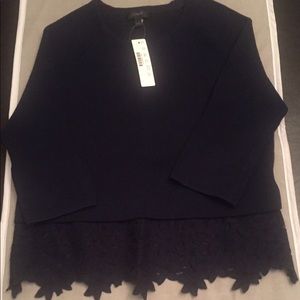 JCrew lace trim sweater